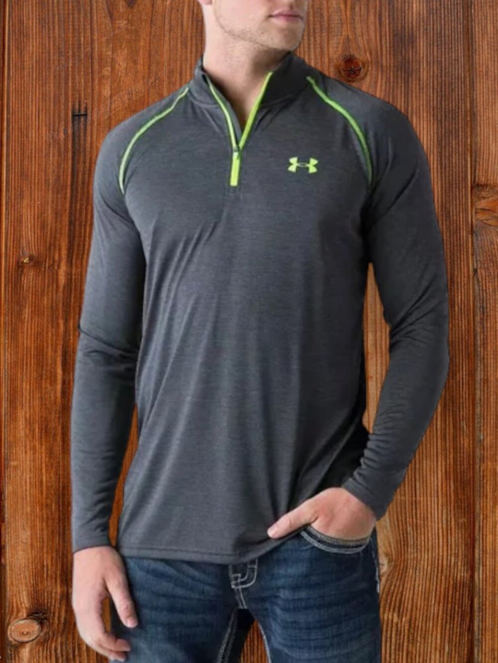 Under Armour Mens Long Sleeve Heat Gear Performance Herringbone Half Zip Athleti
